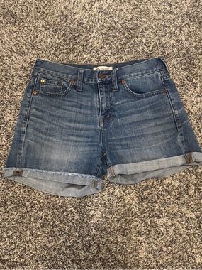 Madewell Faded Blue Roll-Cuff Denim Shorts